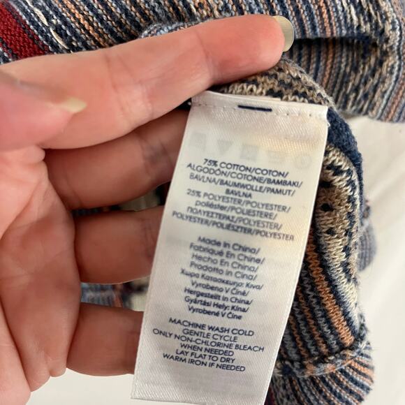 Chaps Southwestern Aztec Striped Pullover 3/4 Sleeve Sweater Top 1X - Picture 3 of 6